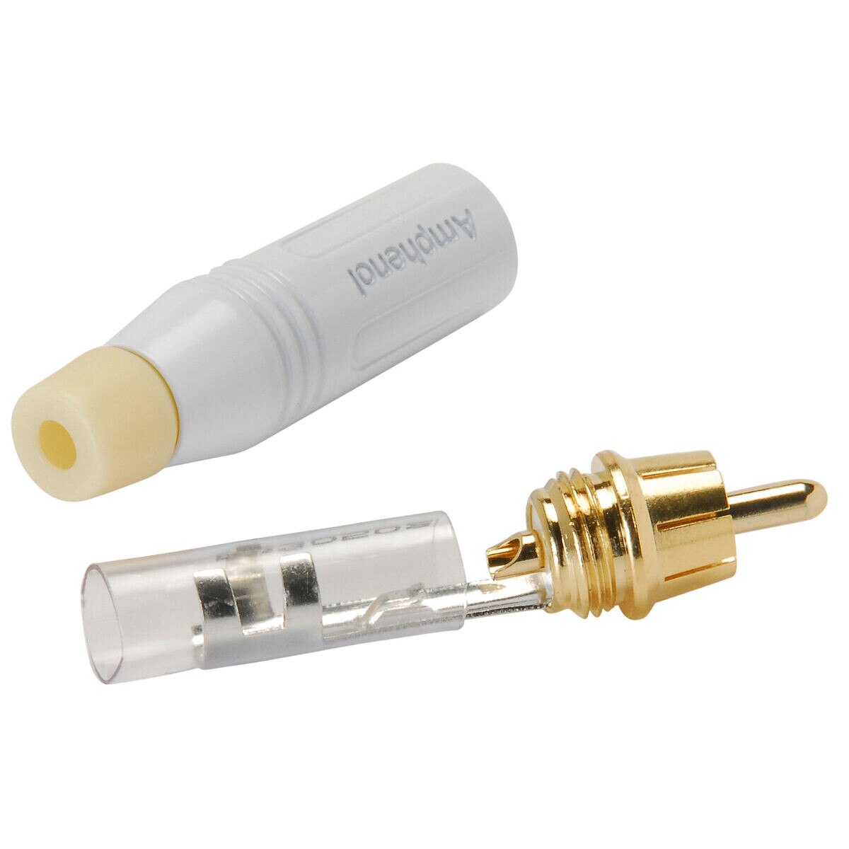 Amphenol ACPR-WHT Diecast RCA Connector White with Gold Contacts